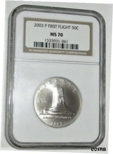 ڶ/ʼݾڽա ƥ    [̵] 2003 FIRST FLIGHT COMMEMORATIVE 50c Half Dollar, NGC MS 70