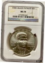  アンティークコイン コイン 金貨 銀貨  1998-S Black Revolutionary War Patriots Crispus Attucks Silver Dollar NGC MS-70