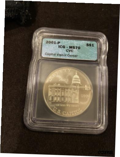 2001-P ƹĲĻƲӥ 󥿡ǰ BU С 顼 - ICG MS702001-P US Capitol Visitor Center Commemorative BU Silver Dollar - ICG MS70