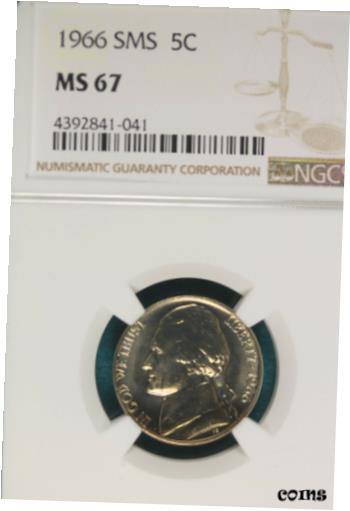 ڶ/ʼݾڽա ƥ    [̵] 1966 NGC SMS MS 67 Jefferson Nickel #B3470