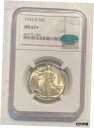 【極美品/品質保証書付】 アンティークコイン 硬貨 1943 D Half Dollars Liberty Walking NGC MS-67+ CAC [送料無料] #oot-wr-8894-971