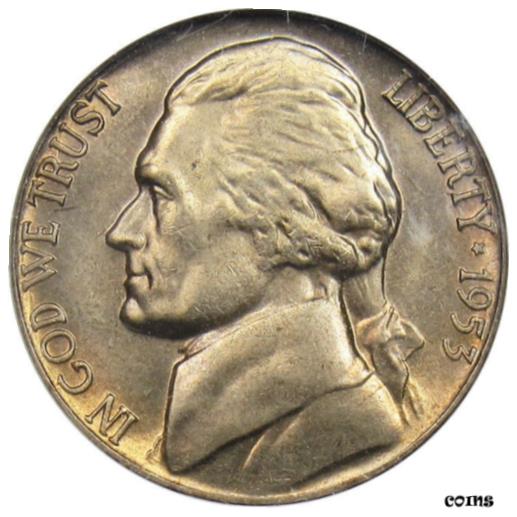 【極美品/品質保証書付】 アンティークコイン 硬貨 1953 Jefferson Nickel NGC MS67 (Registry Quality--Population 11/1) [送料無料] #oot-wr-8894-2080