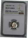 1966 SMS ルーズベルト ダイム 10C NGC 認定 MS 67 ミントステート UNC - カメオ (001)1966 SMS ROOSEVELT DIME 10C NGC CERTIFIED MS 67 MINT STATE UNC - CAMEO (001)(3)
