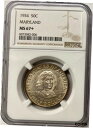 1934 年メリーランド州 300 周年記念ハーフドル NGC MS-67+1934 Maryland Tercentenary Half Dollar NGC...