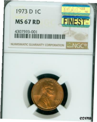 ڶ/ʼݾڽա ƥ Ų 1973-D LINCOLN CENT NGC MS 67 RED PQ MAC FINEST GRADE MAC SPOTLESS . [̵] #oot-wr-8894-4180