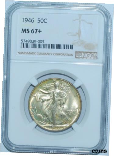 1946 P NGC MS67+  Хƥ ϡե顼1946 P NGC MS67+ Walking Liberty Ha...