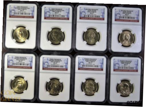 yɔi/iۏ؏tz AeB[NRC RC   [] 2007 - P&D Presidential Dollar Proof Set of 8 Coins $1 First Year NGC MS67 SMS