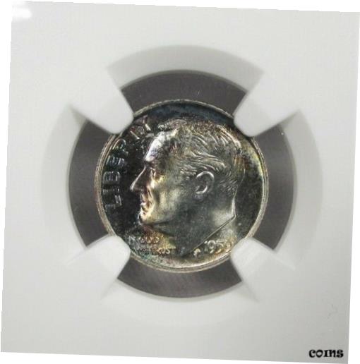 ڶ/ʼݾڽա ƥ    [̵] 1959-P Low Pop Silver Roosevelt Dime NGC MS67 FT Toned Coin AJ147