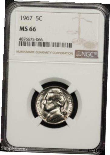 ڶ/ʼݾڽա ƥ    [̵] 1967 Jefferson Nickel ~ NGC MS66 ~ GEM BU ~ BEST OF THE BEST! ~ MQ