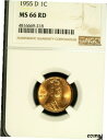 yɔi/iۏ؏tz AeB[NRC RC   [] 1955 D NGC MS 66 Red Lincoln Cent  Great For Sets  218