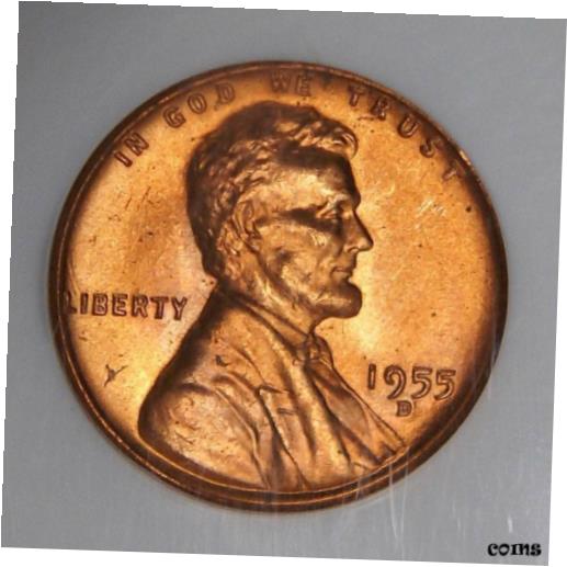 yɔi/iۏ؏tz AeB[NRC RC   [] 1955-D Lincoln Cent MS66RD NGC Fire Ember Red Lincoln