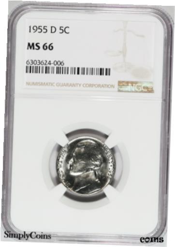 1955-D Jefferson Nickel ~ NGC MS66 ~ BLAST WHITE! GEM BU MQ※関税は当ショップ負担（お客様負担無し）※全国送料無料・海外輸送無料※商品の状態は画像をご確認下さい（極美品・目立った汚れ無し）※輸入品の為英語表記となります※その他ご不明点はお気軽にお問合せ下さい！Country/Region of Manufacture: United StatesCoin: JeffersonCertification: NGCStrike Type: BusinessMint Location: DenverGrade: MS 66Year: 1955Circulated/Uncirculated: UncirculatedDenomination: 5C[ご購入前に必ずお読み下さい]親切丁寧に、商品到着までサポート対応させていただきます。■パソコンの画像・画質により色や素材感が、実際の商品と多少異なる場合がございますので予めご了承くださいませ。■お客様のご都合（程度の解釈相違を含む）による商品のご購入後のキャンセル返品は、原則としてお受け致しておりません。未払いのまま2日以上連絡が取れない場合はキャンセルさせて頂きます。その場合、事務局側が自動的に「非常に悪い」の評価を付けてしまいますのでご注意ください。※お支払い頂いた場合は連絡は不要です。※他ショップでも販売しておりますので、稀に在庫がない場合がございます。■不具合での返品は箱などすべてが到着時の状態になるものに限らせていただきます。※当店では不良品はすべて現物確認と不具合の確認を行い対応をさせて頂いております。■お客様のご都合によるご注文確定後の商品のキャンセルにつきましては承っておりません。また、ご入金確認後、またはご決済完了確認後のキャンセルにつきましては、ご注文総額の30％のキャンセル料をご請求させていただきます。■領収書二重発行やトラブル防止のため、領収書発行は行っておりません。事務局側が発行している「支払い明細」が正式な支払い証明となります。支払い明細画面を印刷したものが領収書の代わりになることを各税務署に確認済みです。■年末年始・連休の発送は、業者も休みになる関係でいつもより遅れます。■輸送時の破損の場合は配送業者への報告を行って下さい。報告なしでの対応はできません。■日祝日は定休日とさせていただいております。連絡・発送が出来ませんのであらかじめご了承お願いいたします。■内容は必ずお読みになってからお買い求め下さいますようお願い致します。※在庫状況は常に更新をしておりますが、当社は複数店舗で在庫を共有しているため、ご注文を頂きましても稀に欠品している場合がございます。その際は誠に申し訳ございませんが、その旨をメールまたはお電話にてご連絡させていただきます。ご理解いただけますようお願い申し上げます。親切・丁寧にお取引させていただきますのでよろしくお願いします。 品質保証について 当店の商品の、品質保証についてご紹介いたします。 ▽品質保証書 お買い上げいただく全ての商品に「WORLD RESOURCE品質保証書」をおつけいたします。 これは、WORLD RESOURCEが販売した商品であることを保証するものです。大切に保管してください。 ▽標準保証に関して 当店でご購入頂きました商品は7日以内の標準保証サービスが付属致します。 ※ご購入日につきましては、製品の品質保証書に記載の日付にて確認させていただきます。 ※保証は通常利用時のみの対応となります。 ※ご購入日の確認を致しかねる場合は有償となります。品質保証書は大切に保管して下さい。POINT01　品揃え一番店を目指して 「期待に答えるお店づくりと、時代に合わせたサービスをご提供致します。」 POINT02　多種多様な商品レパートリー 「幅広く、世界の商品をご用意しております。」 POINT03　きっと見つかる！新しい発見 「テレビや雑誌で紹介されたアイテムもいちはやく。」 モットー：丁寧な接客対応 その道数十年のスタッフだからこそできる、“豊富な知識”に基づく商品のご提案。 お探しの商品はお気軽にスタッフにお尋ねください。 「以前は、商品ページあったけど、、、見つからない。」 「初めてアンティークコインの購入をしますが大丈夫ですか？」 「この年代の商品を探していますが、おすすめはありますか？」 「友人にアンティークコインを送りたいけど、おすすめありますか？」 等など、困ったときの質問にも、しっかり対応・お調べ致します。 取寄せ、取り置き等もできますので、商品一覧で見つからなかった商品でも、 スタッフまでお気軽にご相談下さい。 【お問い合わせはお気軽にどうぞ】 suport@world-resource.net