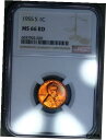 yɔi/iۏ؏tz AeB[NRC RC   [] 1955-S Lincoln Wheat Cent 1C NGC MS66RD - Colorful Toning