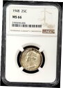 1948年ワシントンクォーターはNGCによってMS 66を認定されました。カラフルな調色!1948 Washington Quarter certified MS 66 by NGC! Colorful toning!(3)