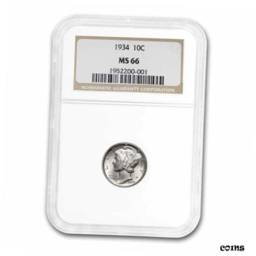 【極美品/品質保証書付】 アンティークコイン コイン 金貨 銀貨 [送料無料] 1934 Mercury Dime MS-66 NGC - SKU#242285
