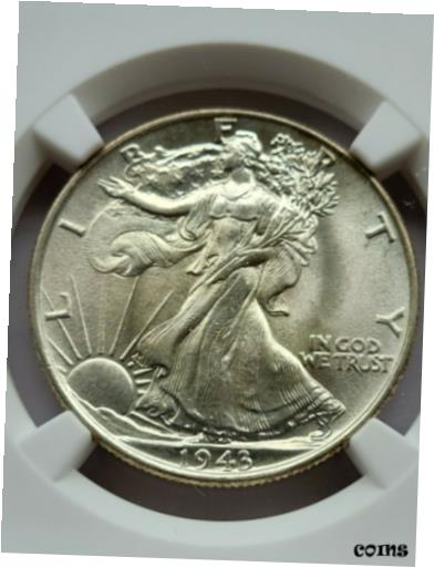楽天金銀プラチナ　ワールドリソース【極美品/品質保証書付】 アンティークコイン コイン 金貨 銀貨 [送料無料] 1943 50C Walking Liberty Silver Half Dollar NGC MS66 GEM US Coin （A80）
