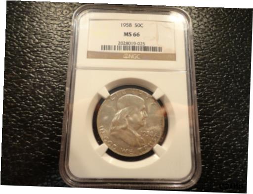  アンティークコイン コイン 金貨 銀貨  1958 FRANKLIN SILVER HALF DOLLAR NGC MS 66 -VERY COLLECTIBLE-AFFORDABLE- OFFERS