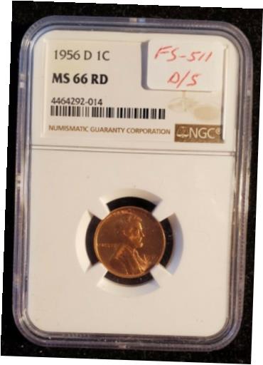  アンティークコイン コイン 金貨 銀貨  1956 D/S ONE CENT WDMM-001 OMM-1 NGC MS 66 RED read the description......