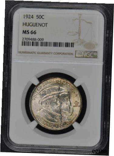  アンティークコイン コイン 金貨 銀貨  HUGUENOT 1924 Silver Commemorative 50C NGC MS66