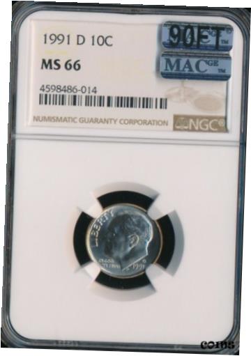 ڶ/ʼݾڽա ƥ Ų 1991-D ROOSEVELT DIME NGC MAC MS66 90FT 2ND FINEST GRADE $4,000 FOR A FT [̵] #oot-wr-8905-2955