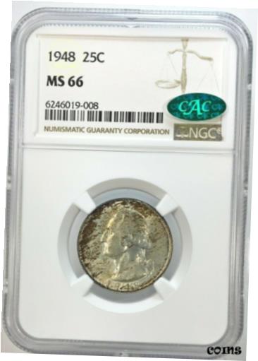 ڶ/ʼݾڽա ƥ    [̵] 1948 Washington Quarter Silver 25C Gem Brilliant UNC NGC MS66 CAC