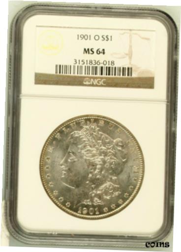 【極美品/品質保証書付】 アンティークコイン コイン 金貨 銀貨 [送料無料] 1901 O Morgan Silver Dollar Coin NGC MS64 MS 64