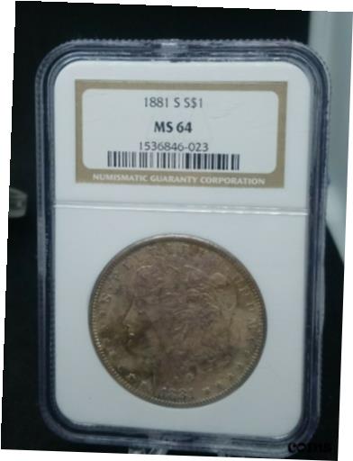 1881 S モーガン シルバー ダラー MS64 - 美しい色合い1881 S Morgan Silver Dollar MS64 - Beautiful Toned