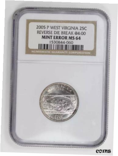 yɔi/iۏ؏tz AeB[NRC RC   [] 2005 Nickel Jefferson NGC MS-64 P WEST REVERSE DIE BREAK @4:00