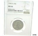 yɔi/iۏ؏tz AeB[NRC RC   [] 1943 S Washington Quarter NGC MS 64 [121WEJ]