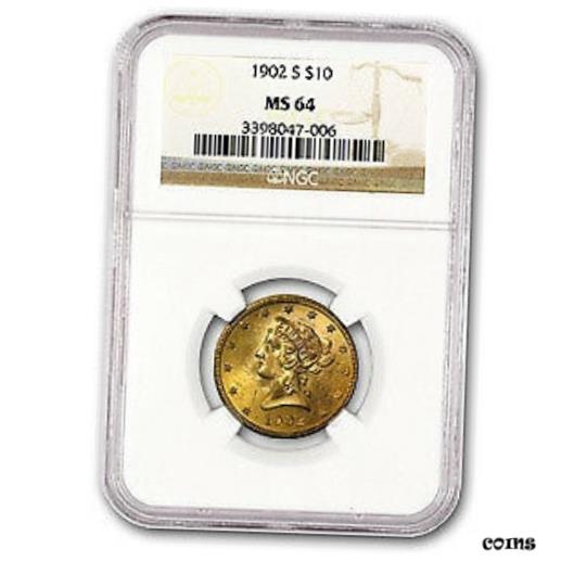 【極美品/品質保証書付】 アンティークコイン 金貨 1902-S $10 Liberty Gold Eagle MS-64 NGC - SKU#64397 [送料無料] #got-wr-8946-5046