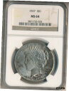 【極美品/品質保証書付】 アンティークコイン コイン 金貨 銀貨 送料無料 1927 PEACE SILVER DOLLAR NGC CERTIFIED MS 64 FREE SHIPPING