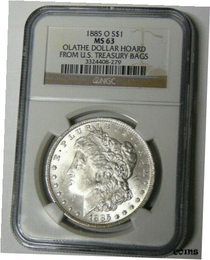 yɔi/iۏ؏tz AeB[NRC RC   [] NGC MS63 1885-O Morgan Silver Dollar Olathe Dollar Hoard From U.S. Treasury Bags