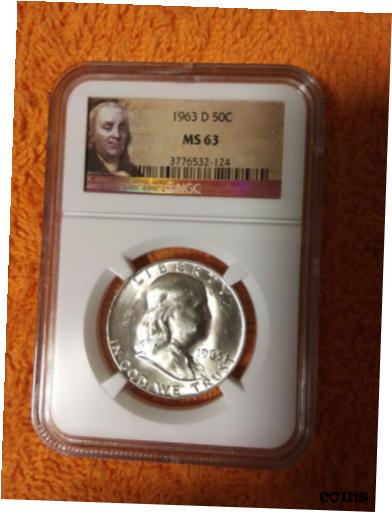 ڶ/ʼݾڽա ƥ    [̵] 1963 D 50C Ben Franklin Coin MS 63 Grading From NGC 90% Silver