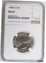 1988 D ワシントン クォーター - NGC MS 67 (3-014) - ガイド $495.001988 D Washington Quarter - NGC MS 67 (3-014) - Guide $495.00(3)