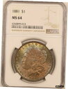 yɔi/iۏ؏tz AeB[NRC RC   [] 1881 $1 Morgan Silver Dollar MS64 NGC 6260879-013 Rainbow Toned