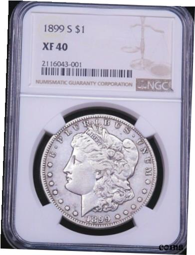  アンティークコイン コイン 金貨 銀貨  1899-S Morgan Silver Dollar NGC XF40 Silvery Luster with Nice Surfaces PQ #G713