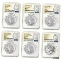 2021 $1 モーガン + ピース シルバー ダラー 6 コイン セット NGC MS 70 早期リリース プレセール2021 $1 Morgan + Pea...