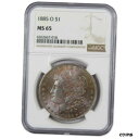  アンティークコイン コイン 金貨 銀貨  1885 O Morgan Dollar MS 65 NGC 90% Silver $1 US Coin Obverse Attractively Toned