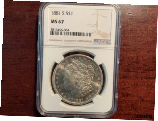  アンティークコイン 銀貨 1881s NGC MS67 Silver Morgan Dollar Blast White Eye Appealing Coin  #sct-wr-8953-1762