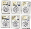 【極美品/品質保証書付】 アンティークコイン 硬貨 2021 Morgan and Peace Dollar NGC MS70 First Day of Issue - 6pc Set [送料無料] #oot-wr-8953-2971