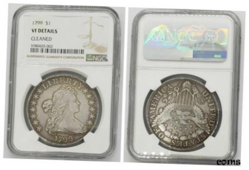 【極美品/品質保証書付】 アンティークコイン 銀貨 NGC US Draped Bust 1799 $1 Silver Dollar VF [送料無料] #sot-wr-8953-3626