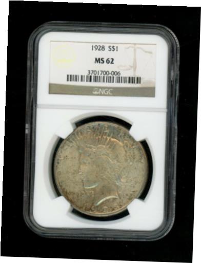 アンティークコイン コイン 金貨 銀貨  1928 US Peace Silver Dollar $1.00 $1 NGC MS62 KEY DATE UNC. Original Surfaces