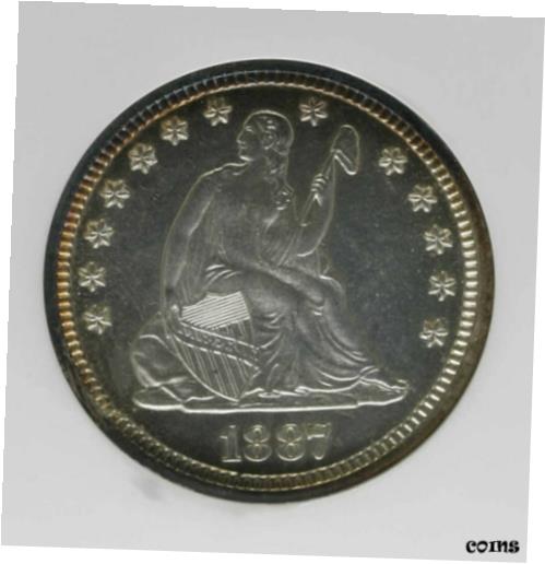 【極美品/品質保証書付】 アンティークコイン 硬貨 1887 Seated Liberty Quarter 25c - NGC Proof 64 Cameo - RARE Date & RARE Cameo [送料無料] #oot-wr-8953-4525 2