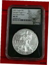 2021 シルバー イーグル $1 タイプ 1 発行初日 NGC MS 702021 Silver Eagle $1 Type 1 First Day of Issue NGC MS 70(3)