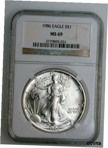 ڶ/ʼݾڽա ƥ    [̵] 1986 Silver Eagle NGC MS 69 .999 1 Ounce Fine Silver First Year Issue of Coin
