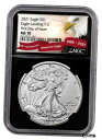 2021 アメリカン 1オンス シルバー イーグル タイプ 2 NGC MS70 FDI BC 限定イーグル2021 American 1oz Silver Eagle Type 2 NGC MS70 FDI BC Exclusive Eagle(3)