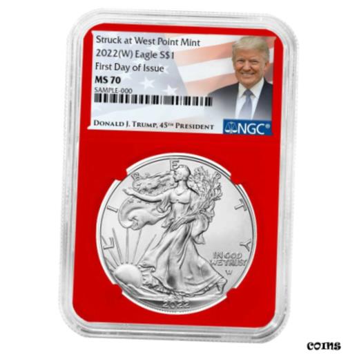 ڶ/ʼݾڽա ƥ    [̵] Presale - 2022 (W) $1 American Silver Eagle NGC MS70 FDI Trump Label Red Core