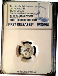 【極美品/品質保証書付】 アンティークコイン コイン 金貨 銀貨 [送料無料] 2019 $1 CANADA 1/20 OZ SILVER MAPLE LEAF QUEEN VICTORIA NGC PF70 REV-PROOF - FR