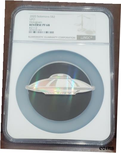  アンティークコイン コイン 金貨 銀貨  2020 NGC Reverse PF 68 SOLOMONS 1oz Silver $2 "UFO-HOLOGRAM" #2112