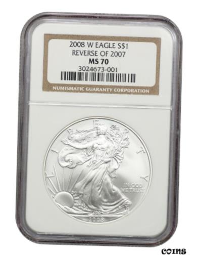 ڶ/ʼݾڽա ƥ  2008-W Silver Eagle $1 NGC MS70 (Reverse of 2007) 1oz Silver - 1oz Silver [̵] #sot-wr-9052-2050